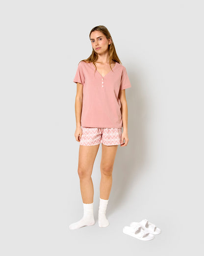 Pijama corto algodón dida rosa