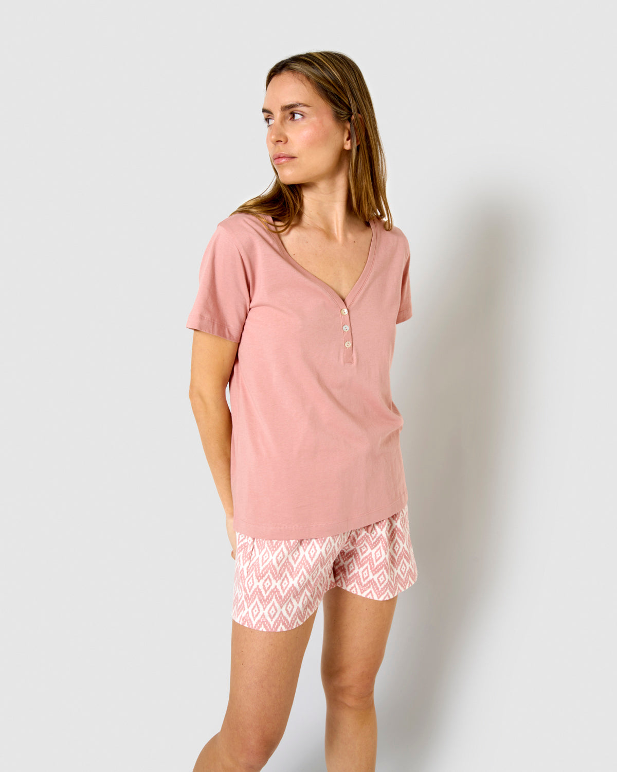 Pijama corto algodón dida rosa