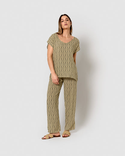 Chemisier en viscose, vert blond