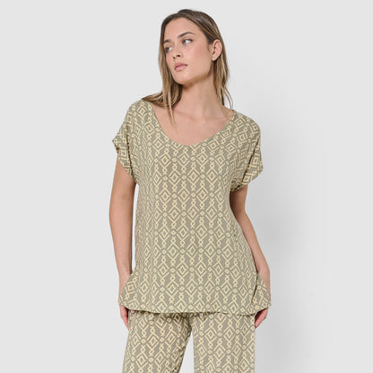 Blusa viscosa rubio verde