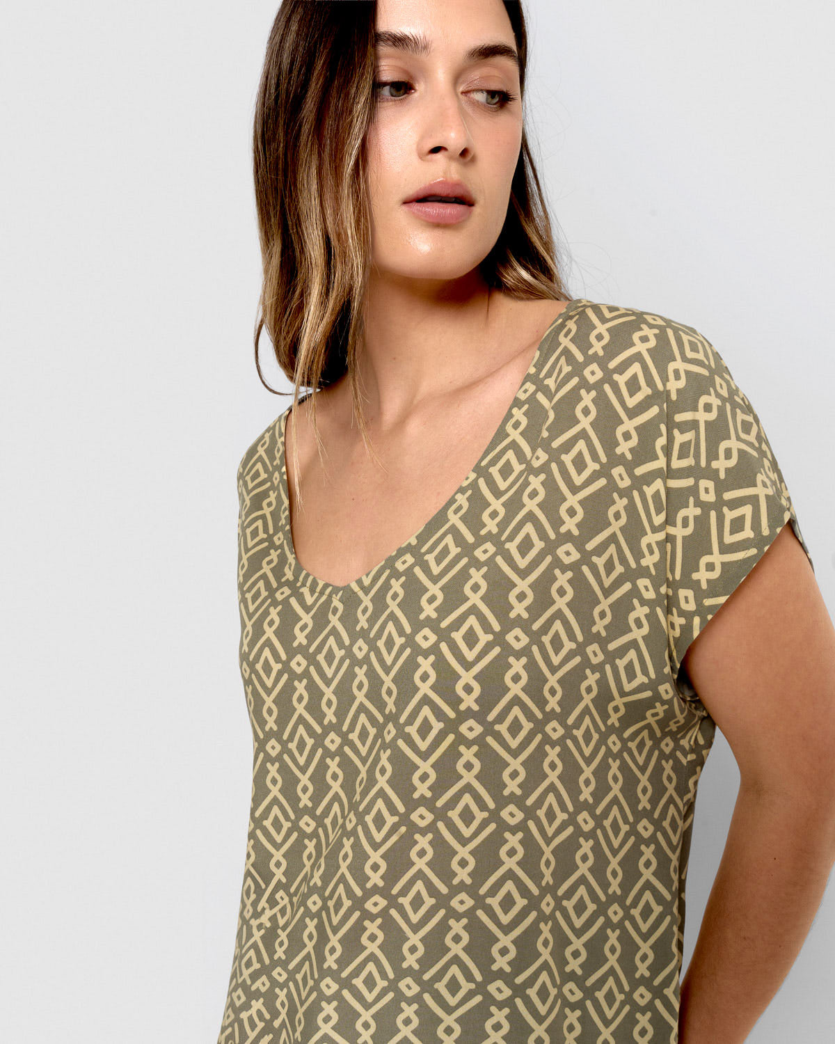 Chemisier en viscose, vert blond