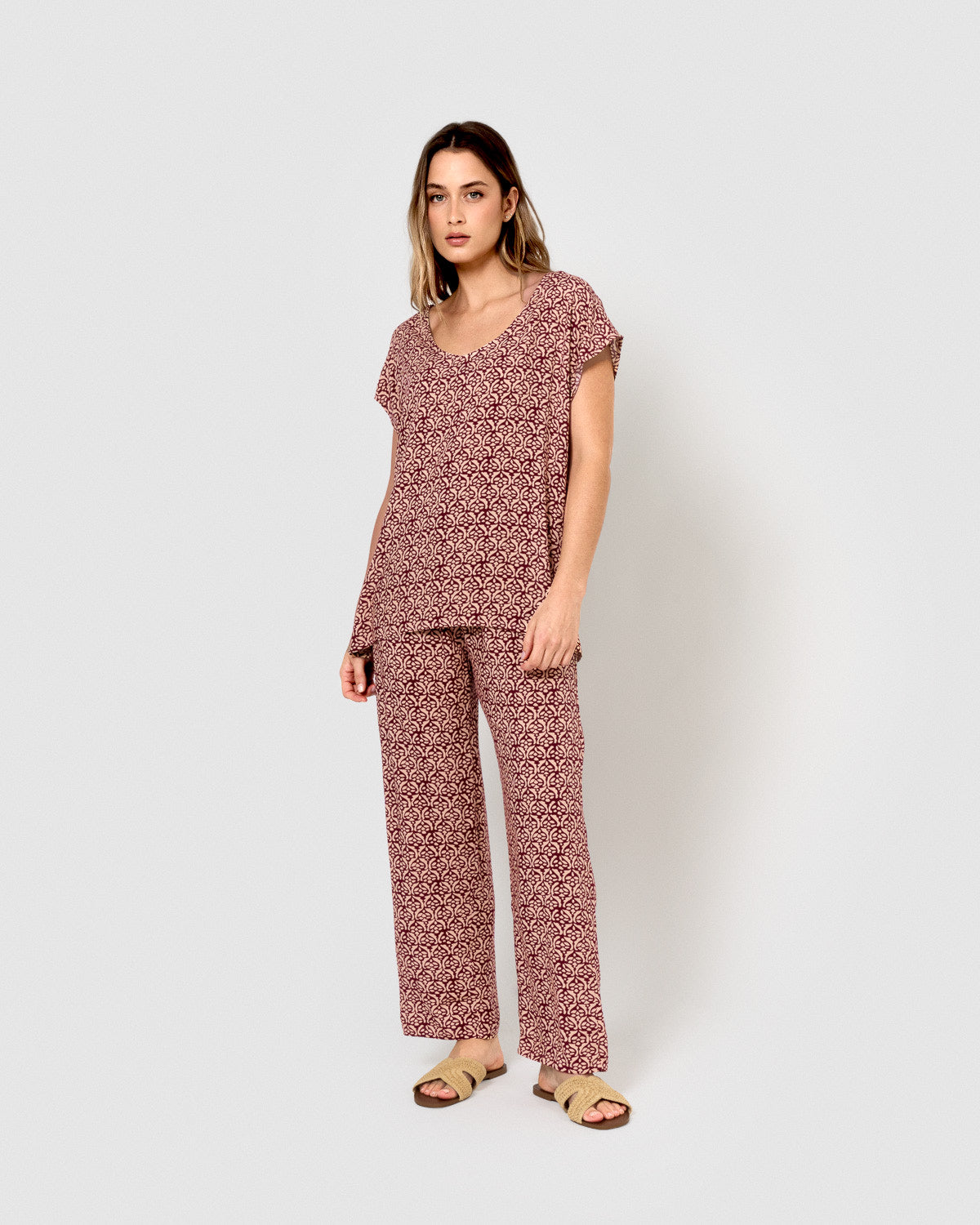 Blusa viscosa bosco buganvilla