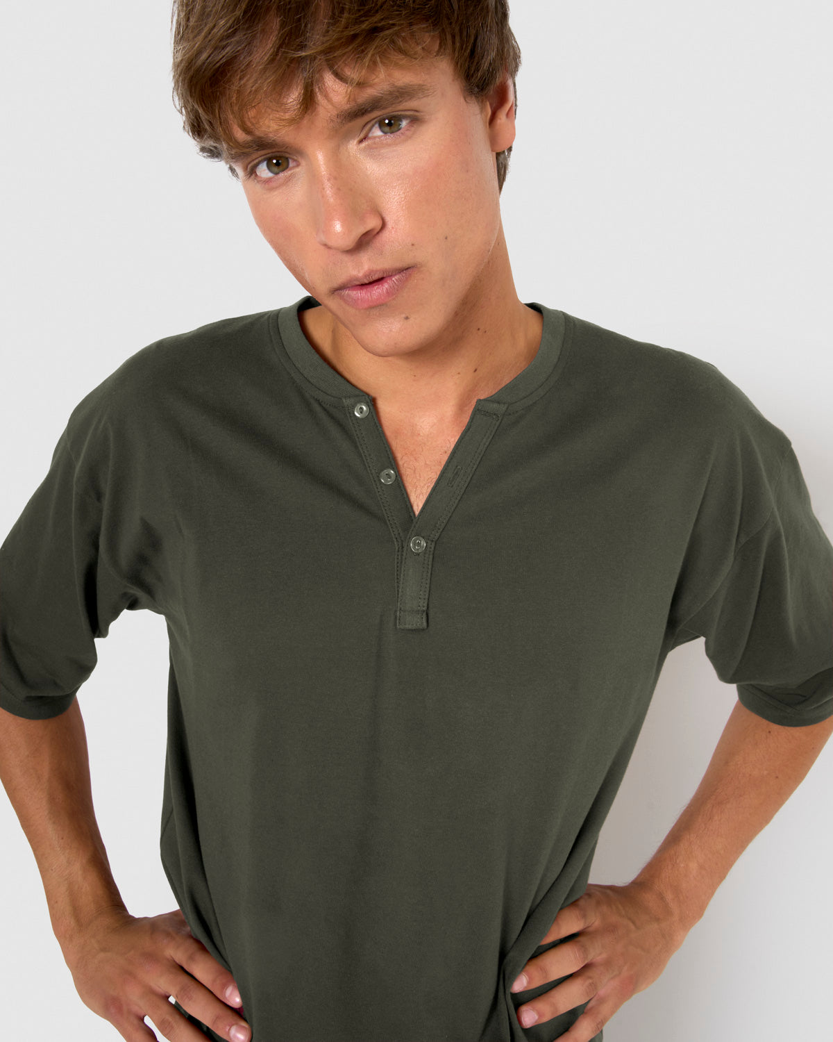 Pijama corto con botones índigo verde menta