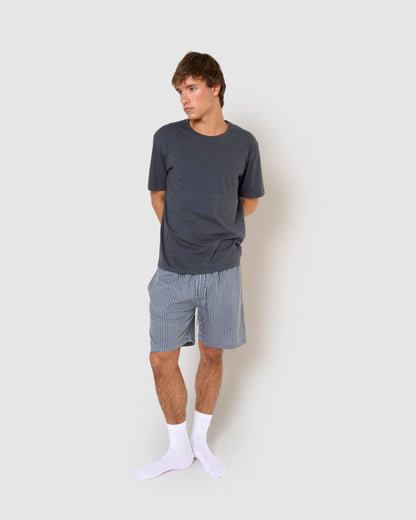 Pijama corto algodón raya chuck azul marino