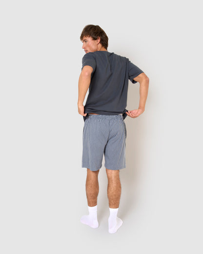 Pijama corto algodón raya chuck azul marino