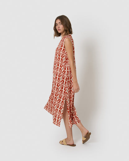 Vestido midi bambula detalhes plissados catania teja