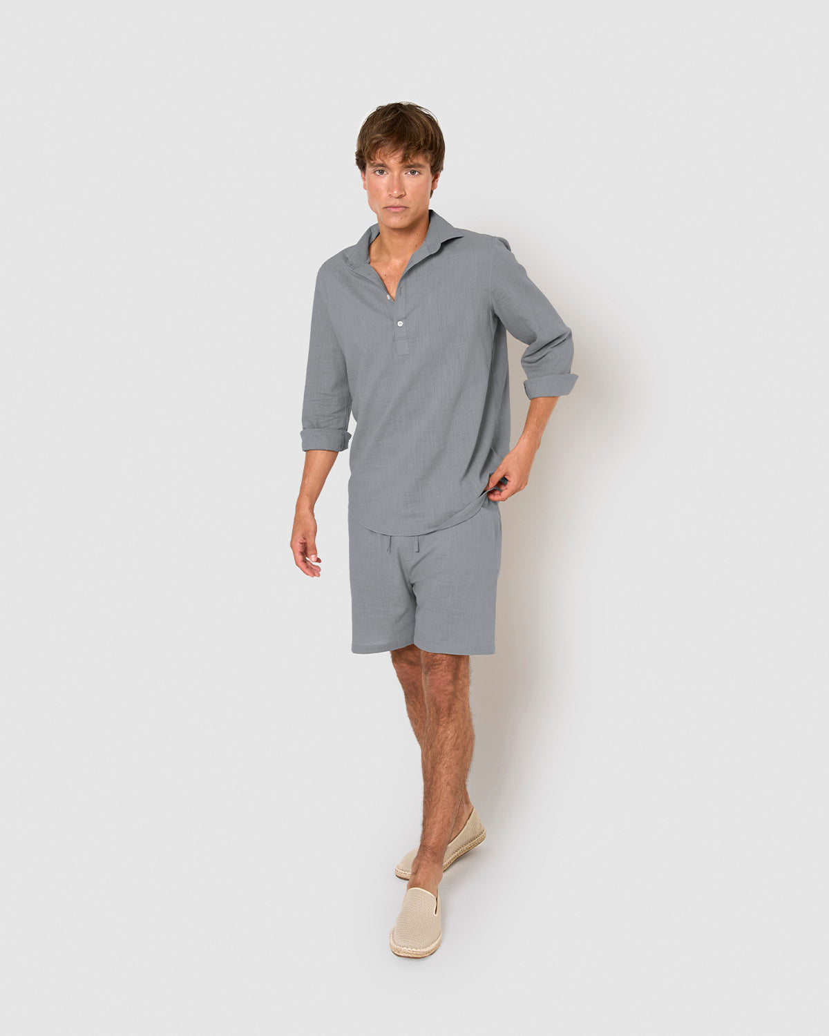 Pantalón corto algodón azul