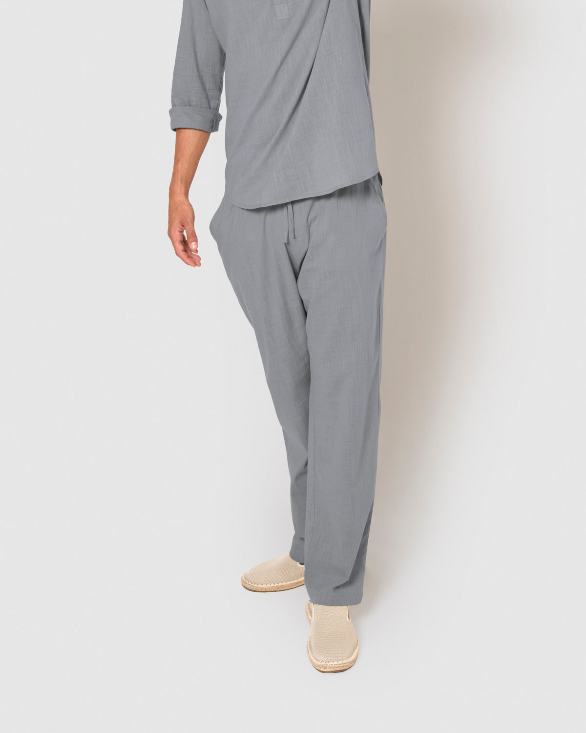 Pantalón largo algodón azul