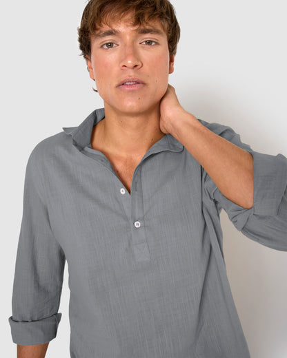 Camisa algodón azul