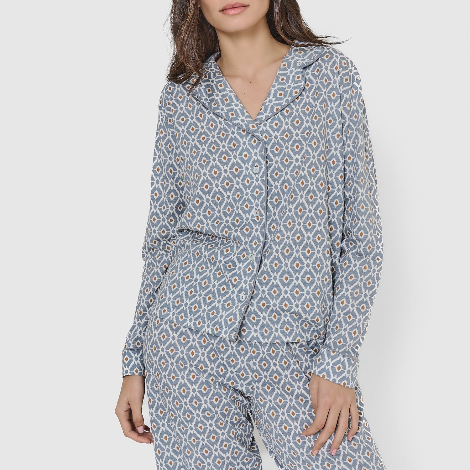 Pijama camisero algodón waterloo índigo