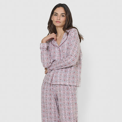 Pijama camisero algodón mia rosa