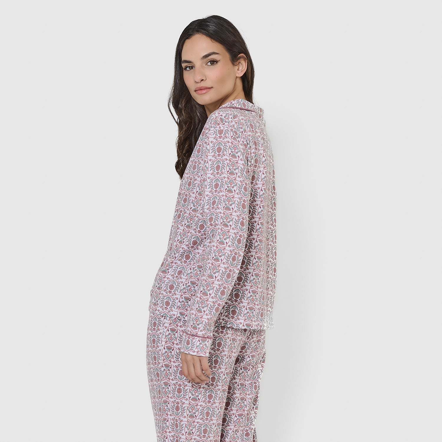 Pijama camisero algodón mia rosa
