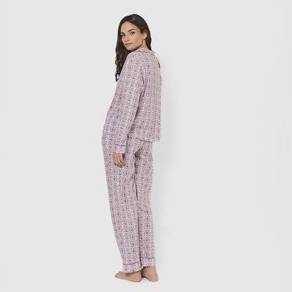 Pijama camisero algodón mia rosa