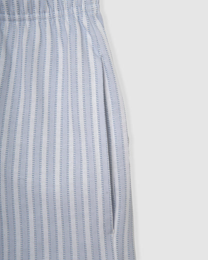 Pigiama corto camicia uomo cotone a righe Ferdinand azzurro