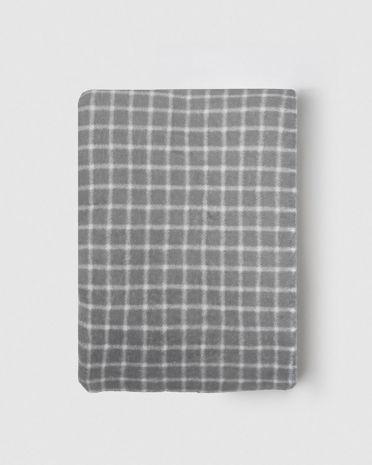 Checked coral fleece blanket Roberto grey