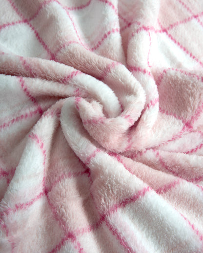 Manta coral cuadro moni rosa
