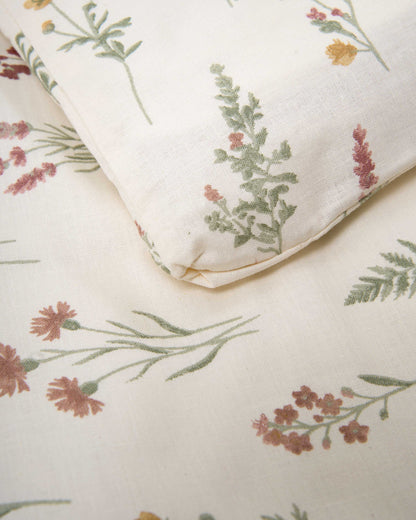 Funda nórdica algodón botanical crema