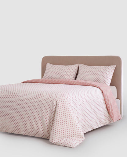 Housse de couette réversible Verso en coton mauve