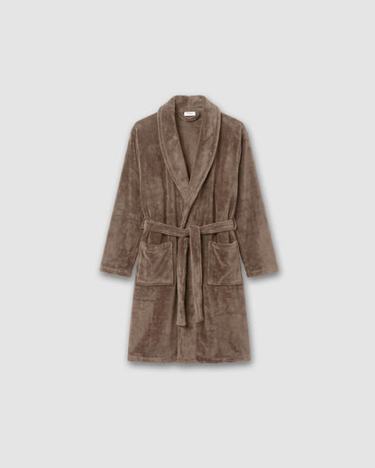Plain coral men's bathrobe