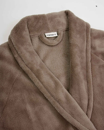 Plain coral men's bathrobe