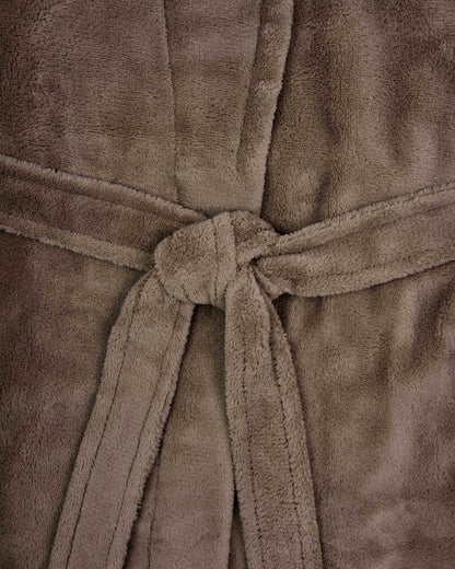 Plain coral men's bathrobe