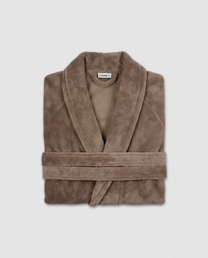 Plain coral men's bathrobe