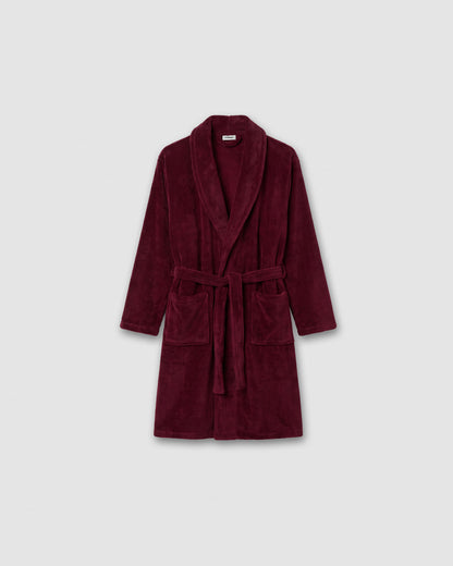 Plain coral men's bathrobe