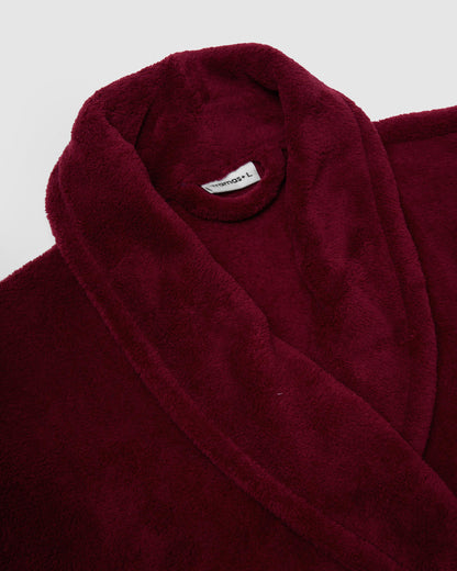 Plain coral men's bathrobe