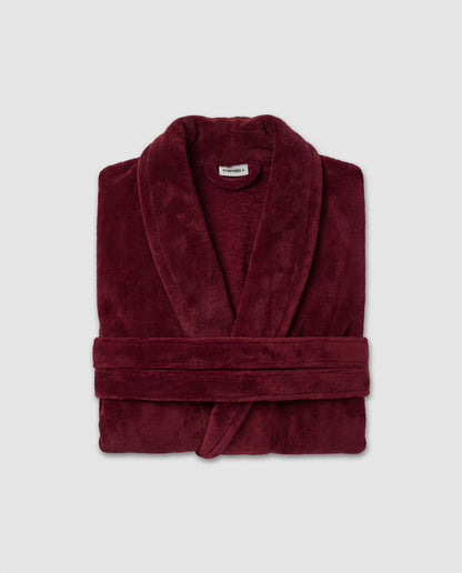 Plain coral men's bathrobe
