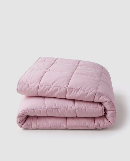 Couette unie effet vieilli mauve