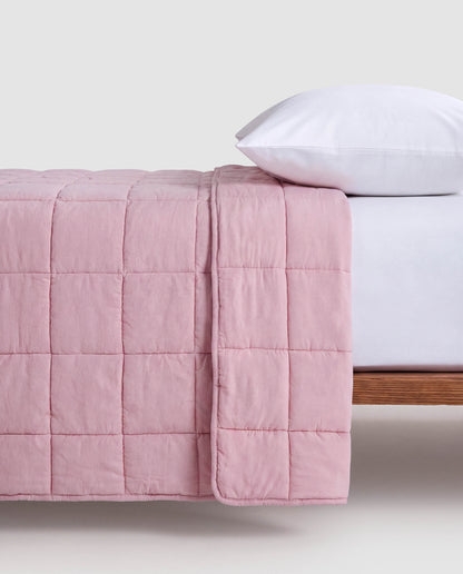 Couette unie effet vieilli mauve