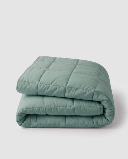 Couette unie effet vieilli vert français