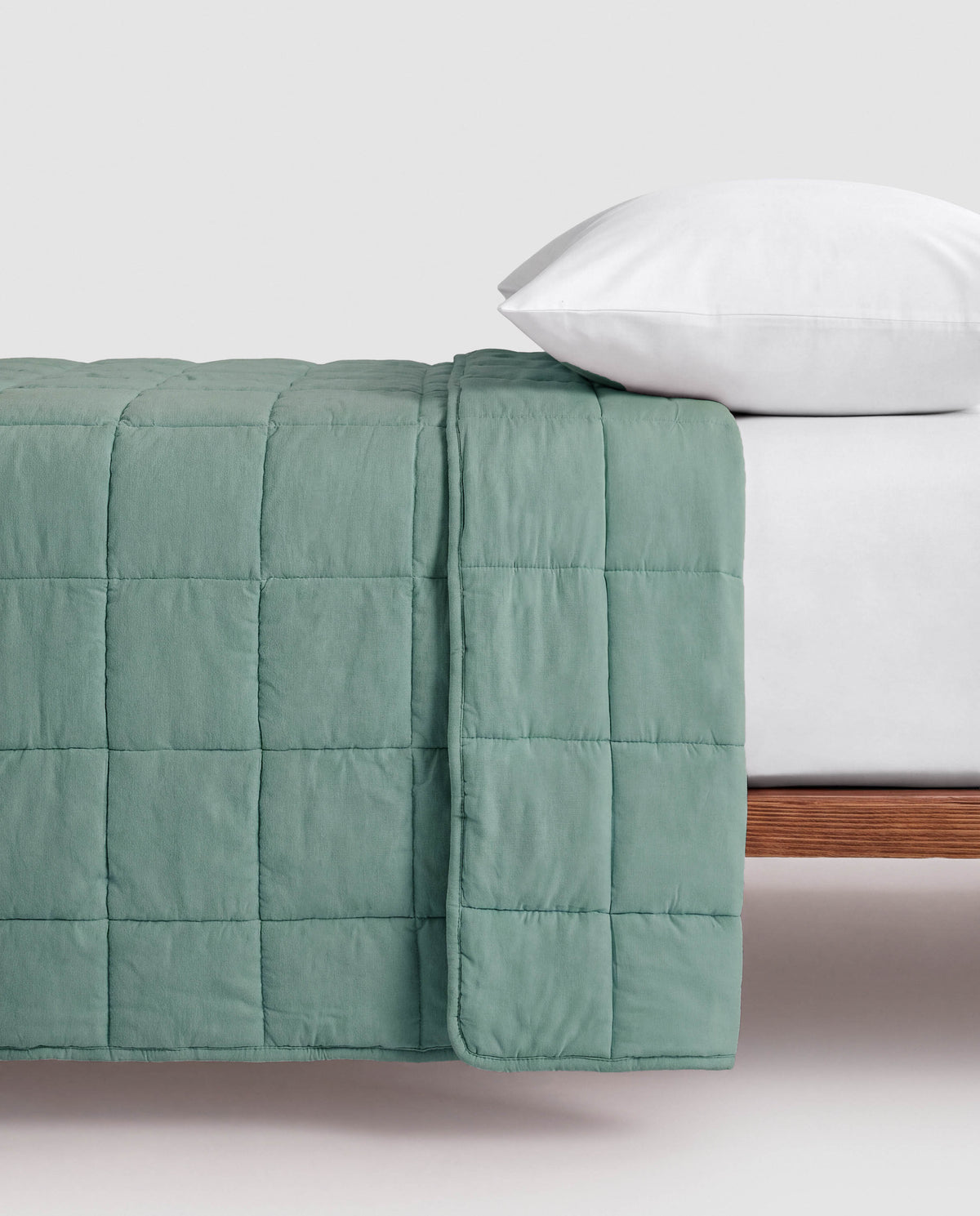 Couette unie effet vieilli vert français