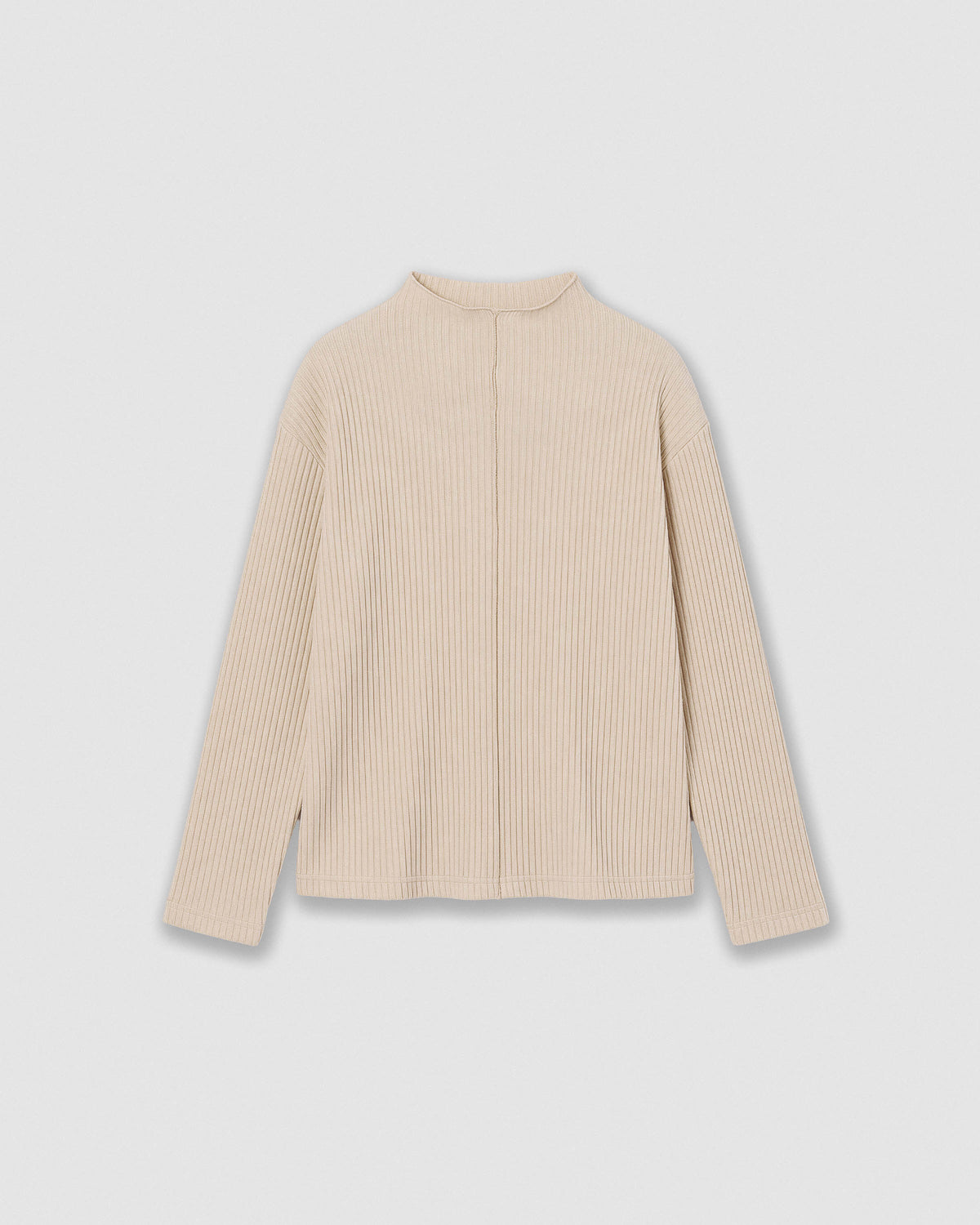 Jersey costura canalé beige