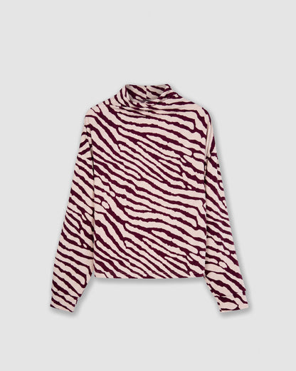 Top drapeado soft rodas burdeos