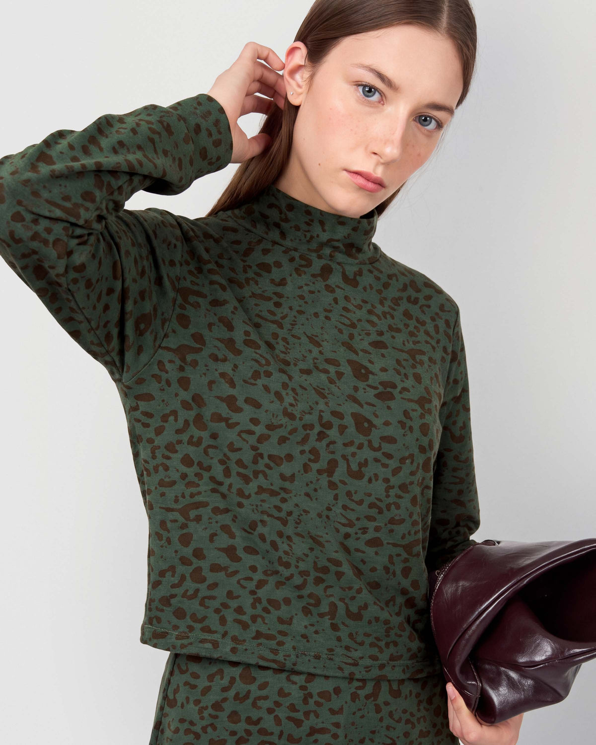 Top drappeggiato soft velia verde