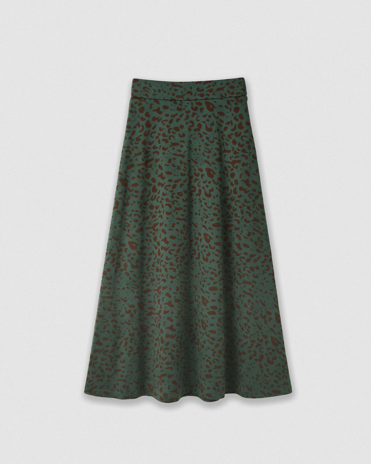Falda midi viscosa evasé soft velia verde