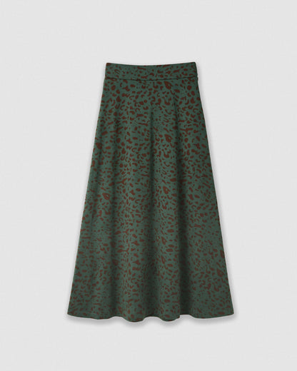 Gonna midi in viscosa svasata soft velia verde