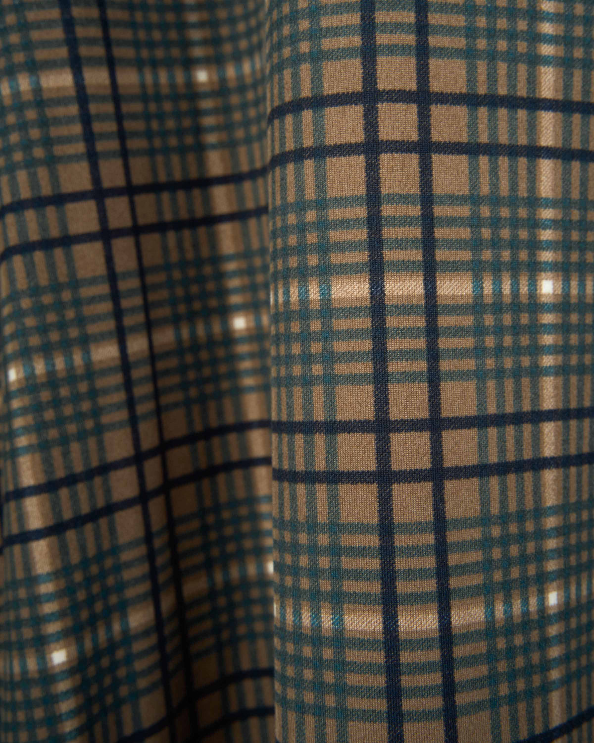 Saia midi em viscose evasé soft cuadro promo castanho