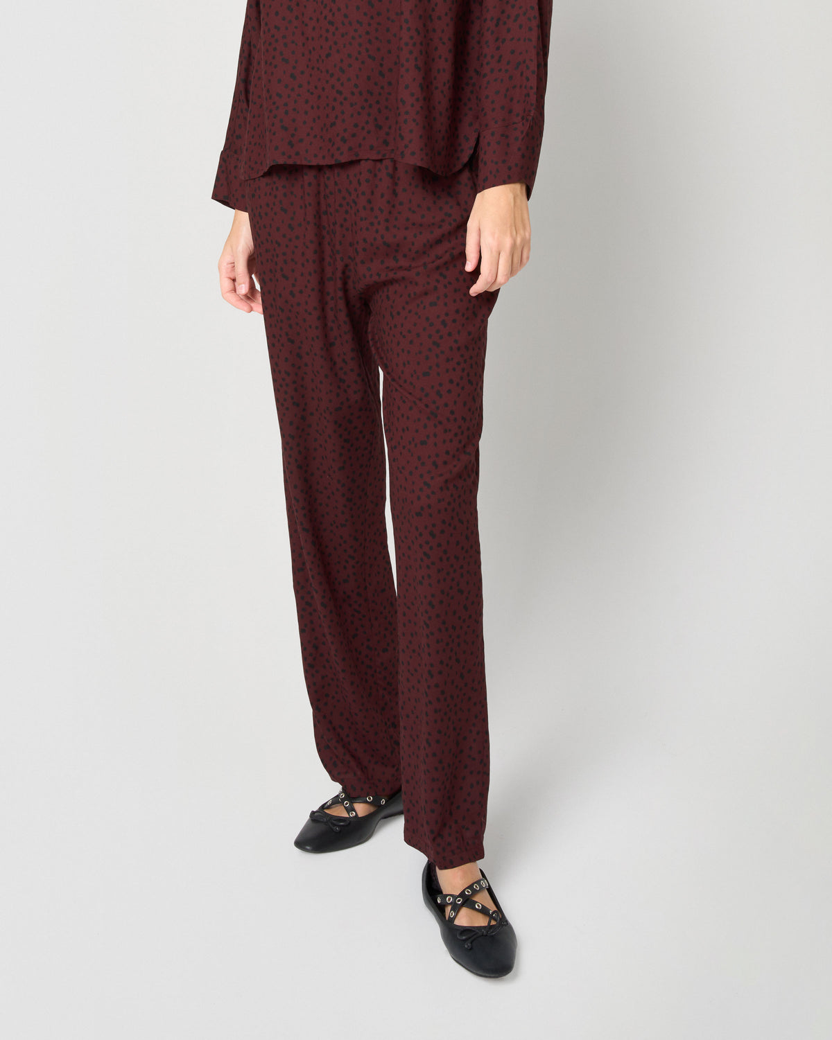 Calça comprida viscose grida bordeaux