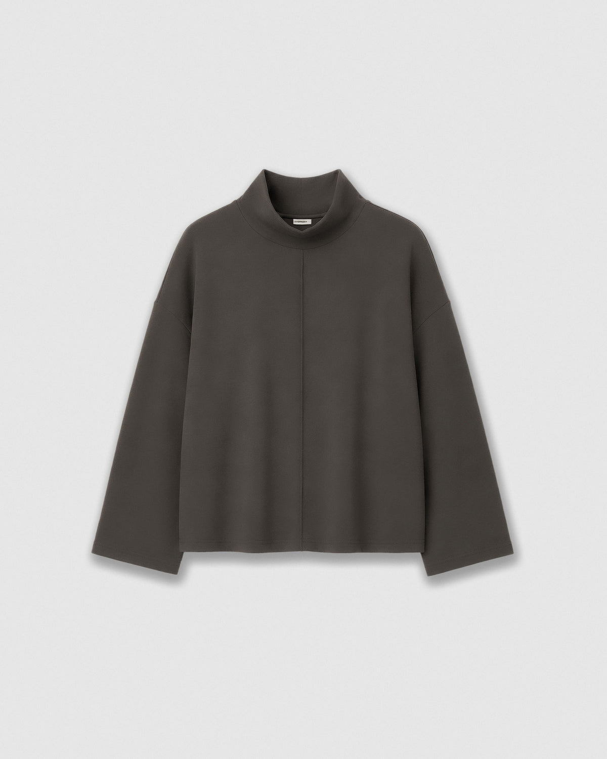 Top manga larga costura gris marengo