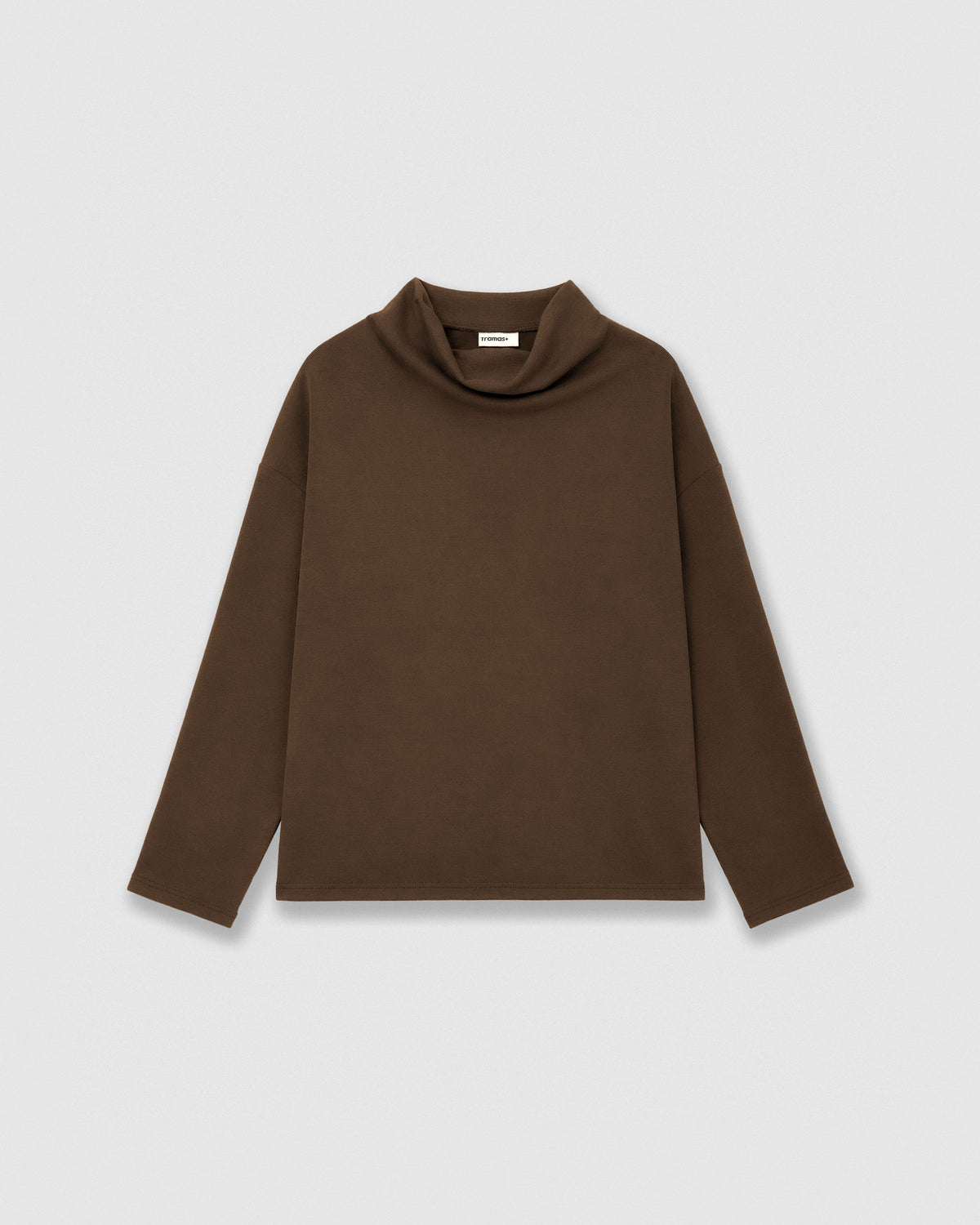 Sudadera fluida lisa marrón