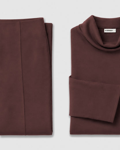 Sudadera fluida lisa tinto