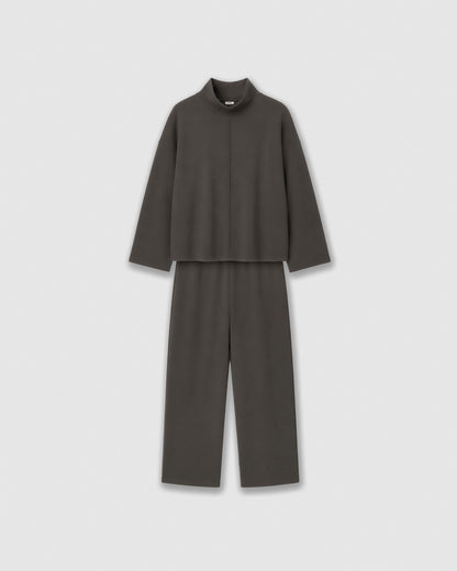 Set costura fluido liso gris marengo