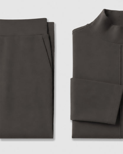 Set costura fluido liso gris marengo