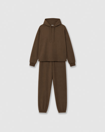 Set cap jogger liso marrón