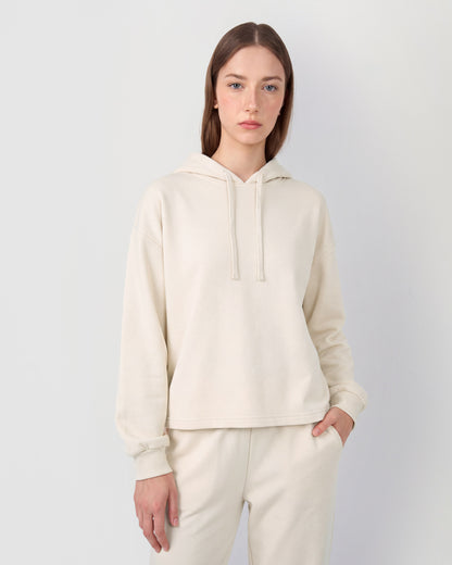 Sudadera capucha fluida natural