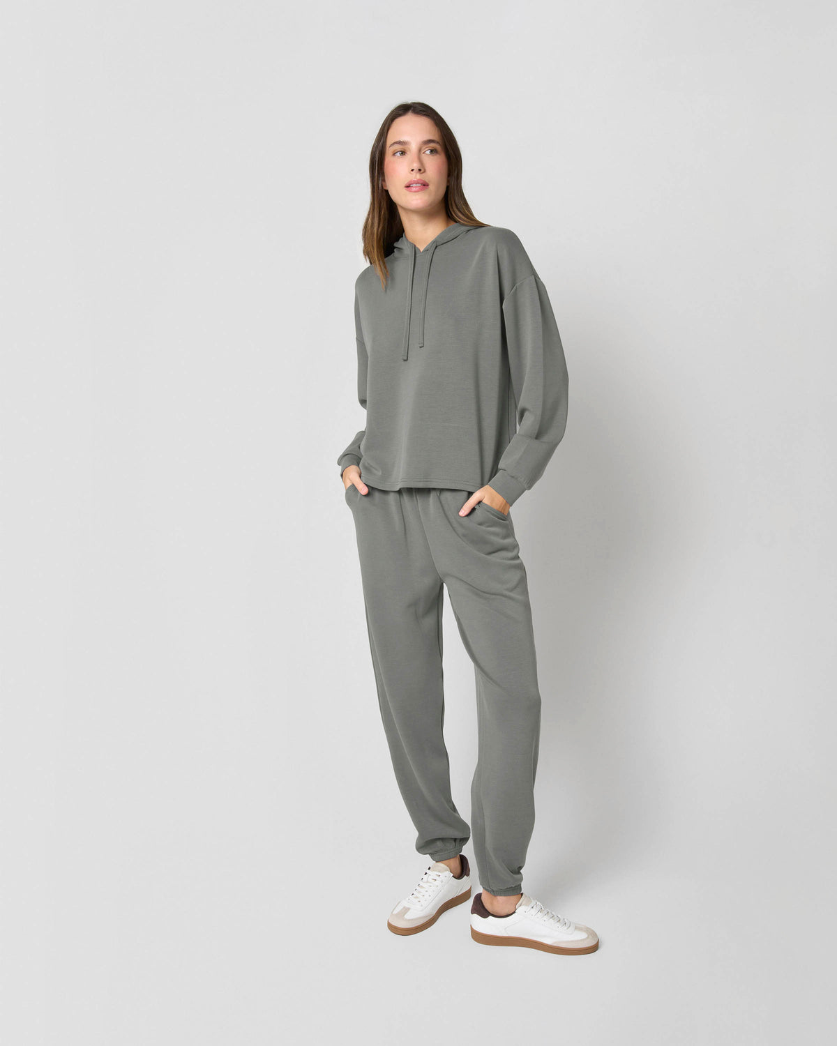 Ensemble sweat pantalon jogger bleu aqua