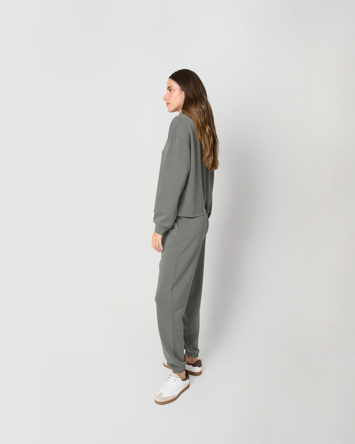 Set felpa pantalone jogger blu acqua