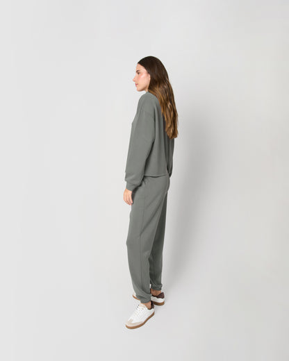 Set felpa pantalone jogger blu acqua